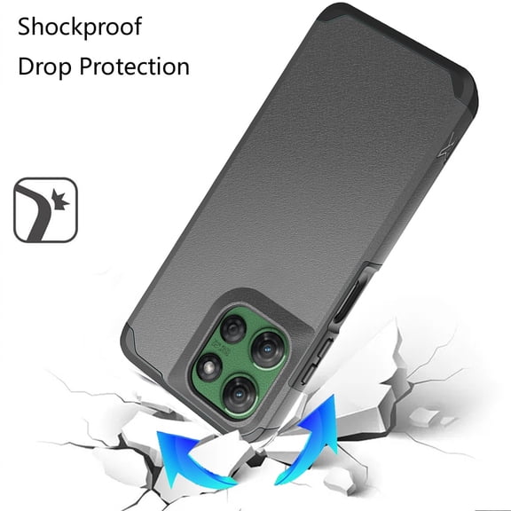 For Motorola Moto G Power 5G (2025) Case, Ultra Slim Corner Protection Shock Absorption Hybrid Dual Layer Hard PC + TPU Rubber Armor Defender Phone Cover (Gray)
