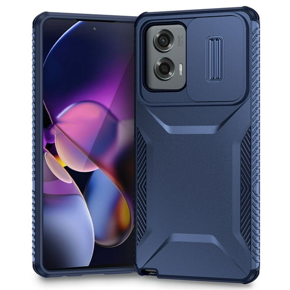 for Motorola Moto G Power 5G 2025 Rugged Case, Heavy Duty Hard PC Protective Shockproof Cover with Lens Sliding Camera Cover Protective Phone Case for Motorola Moto G Play 5G 2025, Blue
