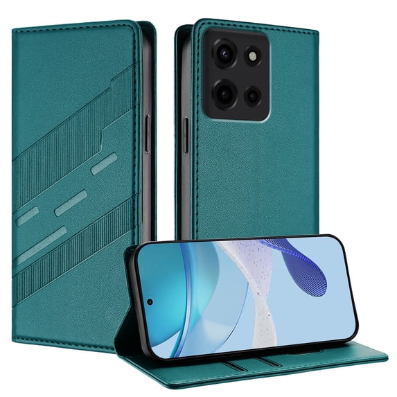 for Motorola Moto G Power 5G 2025 Wallet Case with Card Slots & Cash Pocket, Premium PU Leather Classic Kickstand Full Body Protective Ultra Slim Shockproof Folio Flip Case for Women and Men,Darkgreen