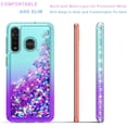 thumbnail image 1 of Motorola Moto G Power Phone 2020 Case, Liquid Floating Glitter Quicksand Bling with Spot Diamond Cover - Teal/Purple, 1 of 5