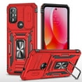 thumbnail image 1 of Motorola Moto G Pure Case with Lens Protection,Ring Holder Cover with Camera Cover & Kickstand Military Grade Shockproof Heavy Duty Protective Support Magnetic Car Mount Holder,Red, 1 of 7