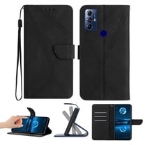 For Motorola Moto G Pure Wallet Case with [RFID Blocking] Leather Flip Folio Strong Magnetic Closure Cover Credit Card Holder with Hand Strap Kickstand Men Women, Black