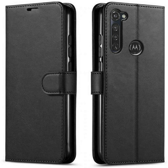 Motorola Moto G Stylus 2020 Case, Starshop Premium Leather Wallet Pocket Credit Card Slots-Black