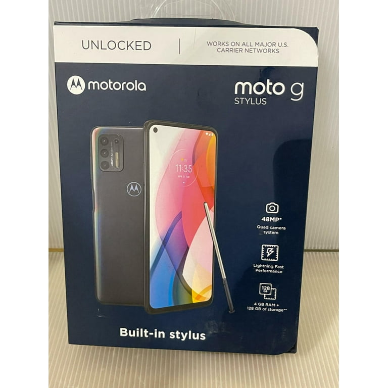 Motorola Moto G Stylus 2021 Unlocked, 128GB, Black, Quad Camera,