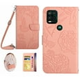 thumbnail image 1 of for Motorola Moto G Stylus 5G 2021 Case Wallet,Crossbody Strap Women Flip Folio Cover with Card Holders Butterfly Embossed Premium PU Leather Kickstand Wrist Strap Magnetic Closure Case,Pink, 1 of 11