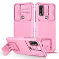 thumbnail image 1 of Motorola Moto G Stylus 5G 2021 Phone Case with Slide Camera Cover, Kickstand Rugged Shockproof TPU Rubber Silicone Anti-Scratch Hard PC Back Case Cover  Moto G Stylus 5G 6.8", Pink, 1 of 9
