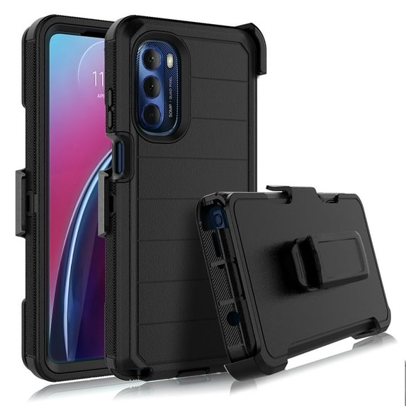 for Motorola Moto G Stylus 5G 2022 Case, Built-in Screen Protector Case with Belt Clip Holster Heavy Duty Rugged Shockproof Full Body Protection Kickstand Cover -Black