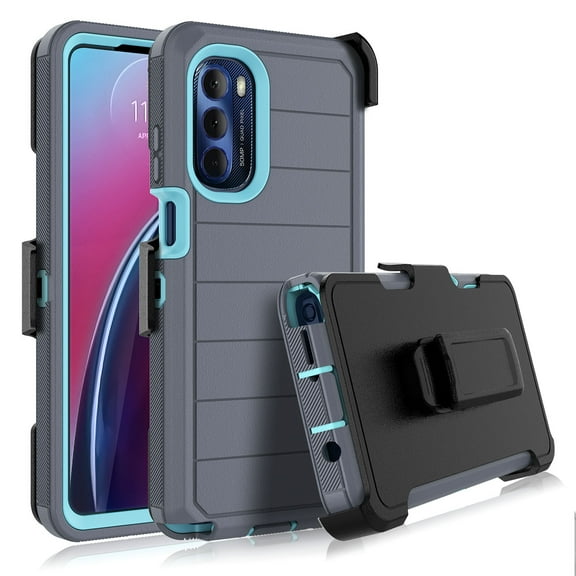 for Motorola Moto G Stylus 5G 2022 Case, Built-in Screen Protector Case with Belt Clip Holster Heavy Duty Rugged Shockproof Full Body Protection Kickstand Cover -Gray