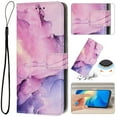 thumbnail image 1 of for Motorola Moto G Stylus 5G 2022 Wallet Case with Card Holder,Women Men RFID Blocking PU Leather Flip Cover Wrist Strap Magnetic Closure Credit Card Slots Marble Patterned Book Style Case,Purple, 1 of 9
