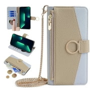 for Motorola Moto G Stylus 5G 2022 Wallet Case, Crossbody Zipper Purse Handbag Wristlet, RFID Blocking Card Holders, Kickstand Magnetic Metal Clasp Flip Leather Cover For MOTO G Stylus 5G 2022, Blue
