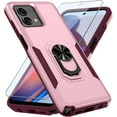 thumbnail image 1 of for Motorola Moto G Stylus 5G 2023 Case with Screen Protector[Not for 2022 Version],Heavy Duty Shockproof Full Body Cover Built in Rotatable Metal Ring Holder Kickstand,Cute Pink, 1 of 17