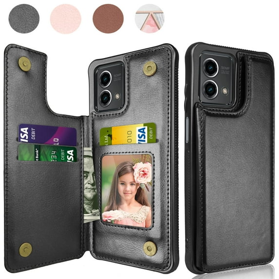 Motorola Moto G Stylus 5G 2023 Case,Takfox PU Leather Folio Wallet Case with Card Slots Holder Kickstand Double Magnetic Clasp Shockproof Anti-Scratch Protective Cover for Moto G Stylus 5G 2023-Black