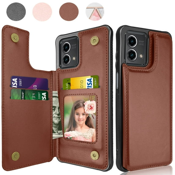 Motorola Moto G Stylus 5G 2023 Case,Takfox PU Leather Folio Wallet Case with Card Slots Holder Kickstand Double Magnetic Clasp Shockproof Anti-Scratch Protective Cover for Moto G Stylus 5G 2023-Brown