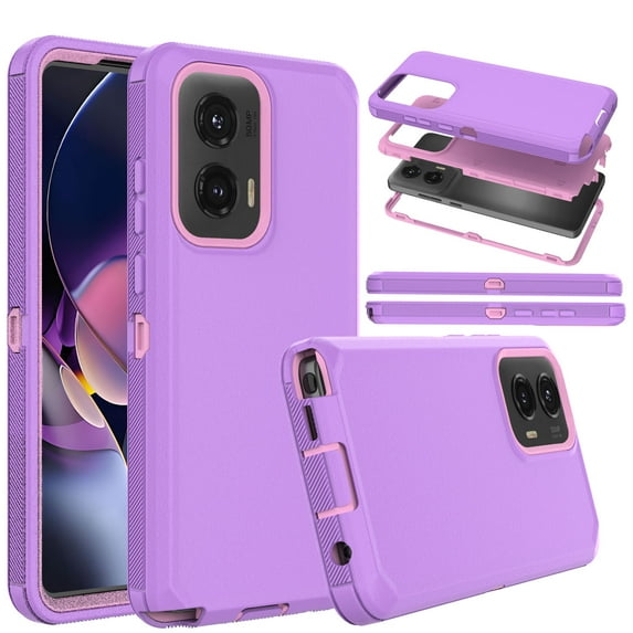 For Motorola Moto G Stylus 5G 2024 Case, Defender Phone Case For Moto G Stylus 5G 2024 6.5",Takfox Heavy Duty Shockproof Rugged Rubber Full Body Protective, 3 in 1 Hybrid Bumper Cover (Purple)