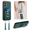 thumbnail image 1 of for Motorola Moto G Stylus 5G 2024 PU Leather Phone Case, Classic Shoulder Strap Card Slots Shockproof Protective Ring Bracket Anti-scratch Ultra Slim Back Case for Moto G Stylus 5G 2024 - Green, 1 of 8