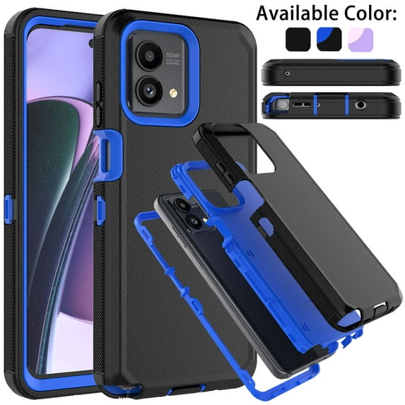 For Motorola Moto G Stylus 5G 2024 Phone Case, Ebizware Shockproof Dual Layer Rugged Case Military Grade Heavy Duty Full Body Protective Cover for Moto G Stylus 5G 2024 - Black/Blue