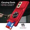 thumbnail image 1 of For Motorola Moto G Stylus 5G 2024 Phone Case with Finger Ring Holder Kickstand, Card Slots，Heavy Duty Shockproof Rugged Protective Working with Magnetic Car Phone Mount,Red, 1 of 8
