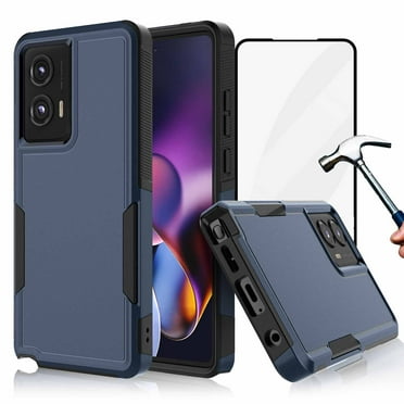 For Motorola Moto G Stylus 5G 2024 Phone Case,with Tempered Glass Screen Protector, Heavy Duty Rugged Shockproof Full Body Protection Sturdy Durable Cover Cute Bumper for Moto G Stylus 5G 2024 -Blue