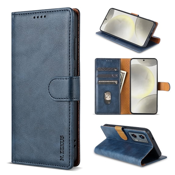 for Motorola Moto G Stylus 5G 2024 Wallet Case, Classic Business with Card Slots Kickstand Magnetic Buckle PU Leather Flip Folio Shockproof Full Body Protective Phone Case, Blue