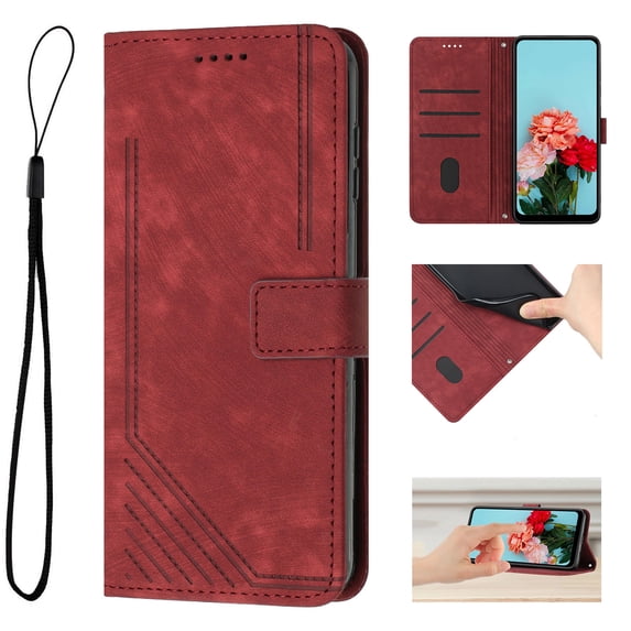 for Motorola Moto G Stylus 5G 2024 Wallet Case, Classic PU Leather Shockproof Folio Flip Stand Magnetic Closure Money Pocket Simple Business Purse Card Slots Cover for Moto G Stylus 5G 2024, Red