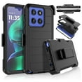 thumbnail image 1 of For Motorola Moto G Stylus 5G 2025 Case with Built-in Screen Protector and Holster Belt Clip, Military Grade Protection Shockproof Heavy Duty Kickstand Phone Case Cover for Moto G Stylus 2025 - Black, 1 of 10