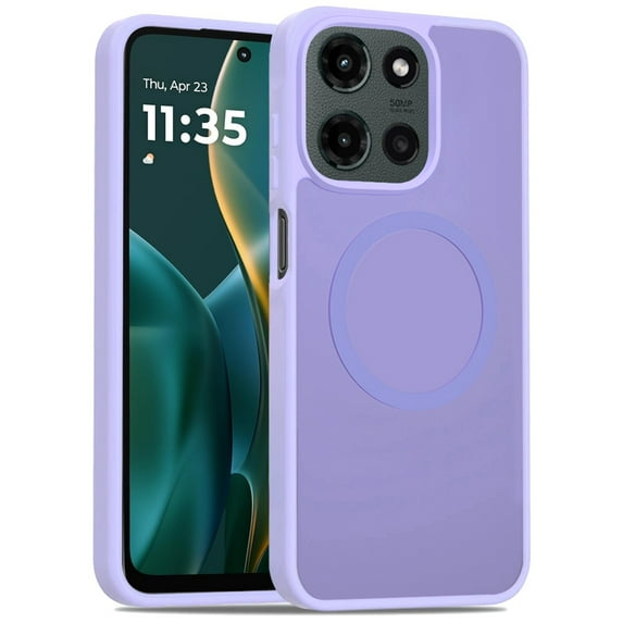 For Motorola Moto G Stylus 5G 2025 Case, MagSafe Compatible Case Hybrid Soft TPU Bumper Hard Translucent Matte Back Slim Shockproof Phone Cover (Light Purle)