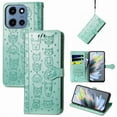 thumbnail image 1 of for Motorola Moto G Stylus 5G 2025 Case, Premium PU Leather Wallet Case [Cat & Dog & Flowers Embossed] Card Slots Kickstand Magnetic Closure Flip Case Cover for Motorola Moto G Stylus 5G 2025, Green, 1 of 10