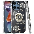 thumbnail image 1 of For Motorola Moto G Stylus 5G 2025 Diamonds Bling All Around Edges Sparkly Glitter Hybrid with Ring Stand Holder Fashion Good Luck Cover, XPM Phone Case [Black], 1 of 10