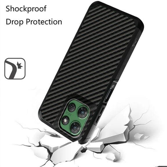 For Motorola Moto G Stylus 5G 2025 Fashion Graphic Design Hybrid 2in1 Tough Hard PC TPU Frame, Magnet Mount Friendly, Shockproof Protection Cover, XPM Phone Case [Carbon Fiber Black]