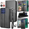 thumbnail image 1 of For Motorola Moto G Stylus 5G 2025 Wallet Case with Card Holder and Lanyard for Women Men, Ebizware Magnetic Flip Detachable Leather Cell Phone Case Kickstand Cover for Moto G Stylus 5G 2025 - Black, 1 of 8