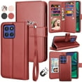 thumbnail image 1 of For Motorola Moto G Stylus 5G 2025 Wallet Case with Card Holder and Lanyard for Women Men, Ebizware Magnetic Flip Detachable Leather Cell Phone Case Stand Cover for Moto G Stylus 5G 2025 - Wine Red, 1 of 8
