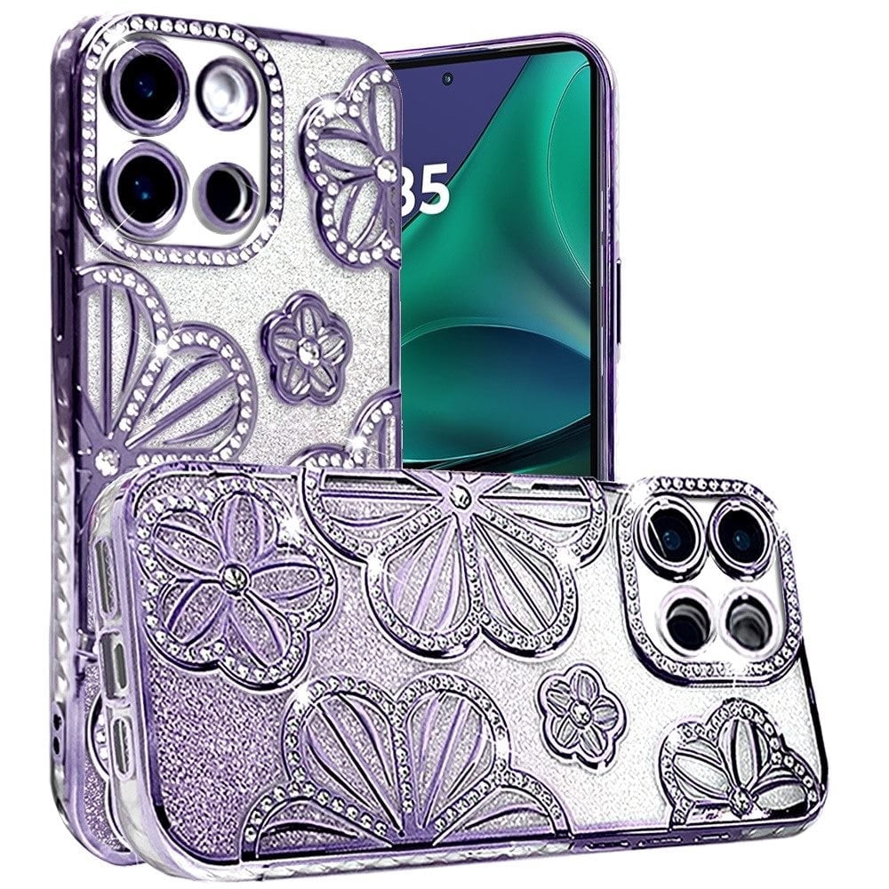For Motorola Moto G Stylus 5G 2026 /2025 Luxury Flower Design Sparkle ...