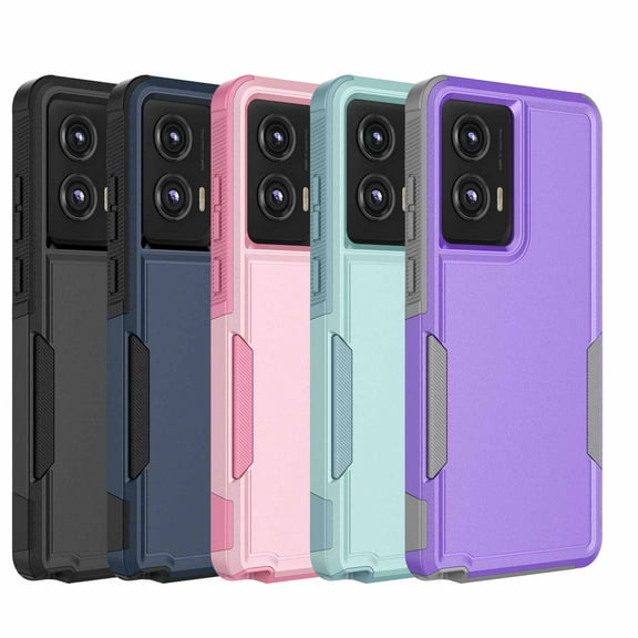 For Motorola Moto G stylus 2024 5G Case，Sturdy Durable Cover Cute Bumper Case for Moto G stylus 2024 5G，Njjex Military Grade Protection Dual Layer Shockproof Heavy Duty Rugged Phone Case - Purple