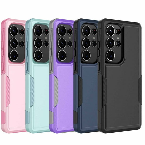 For Samsung Galaxy S25 Ultra 5G Case,Sturdy Durable Cover Cute Bumper Case for Galaxy S25 Ultra 5G,Njjex Military Grade Protection Dual Layer Shockproof Heavy Duty Rugged Phone Case - Black