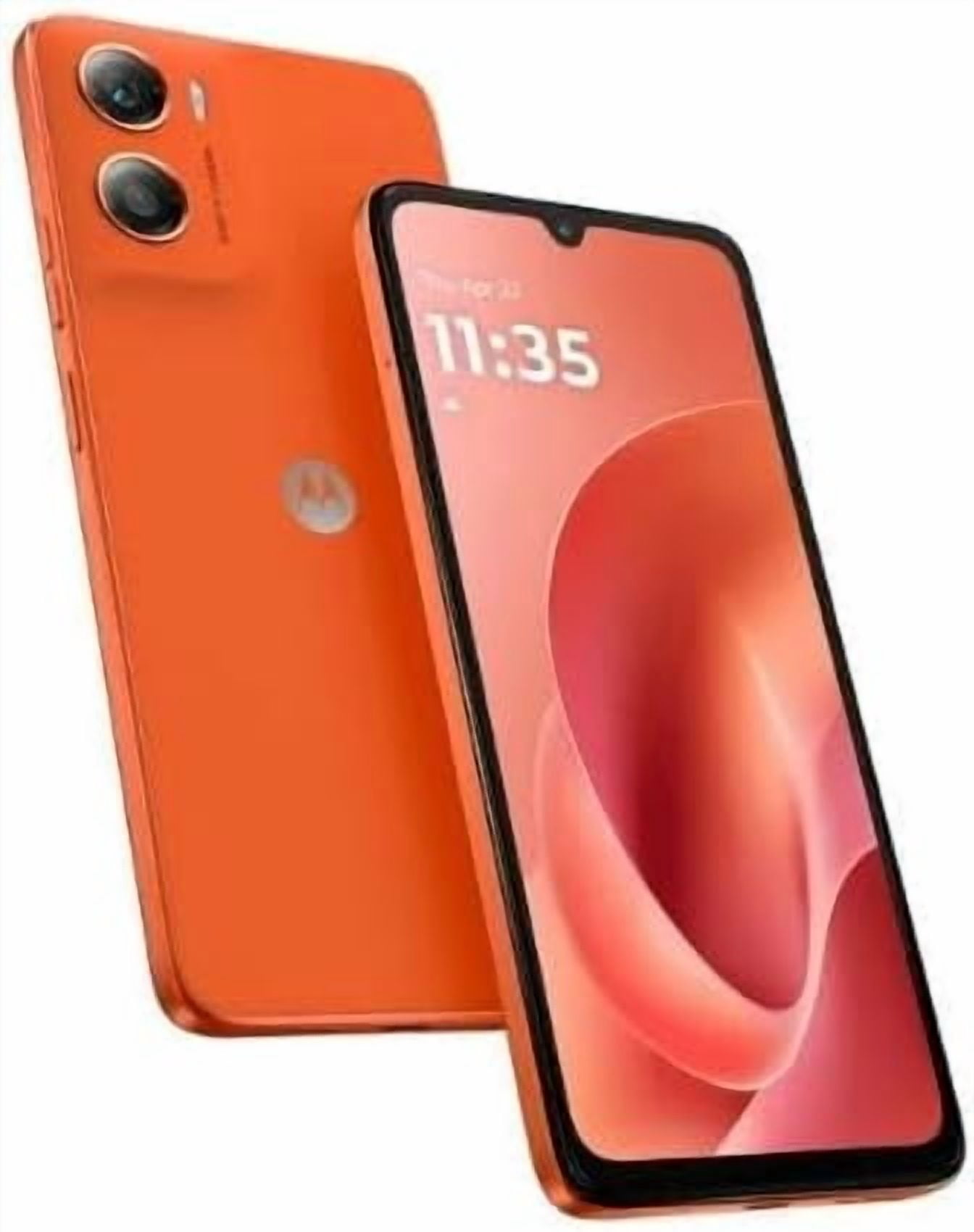 Motorola Moto G06 4G (For Tmobile Mint Tello & Global) 50MP Cam Dual Sim 6.88" XT2535-2 International Version (128GB+4GB, Pantone Arabesque Orange)