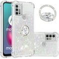 thumbnail image 1 of Motorola Moto G10 Case Moto G30 Case with Creativity Clear Quicksand Glitter Flowing Liquid Floating Soft TPU Case w/Stand Bling Diamond Sparkle Phone Cover for Motorola Moto G10  Colorful, 1 of 14