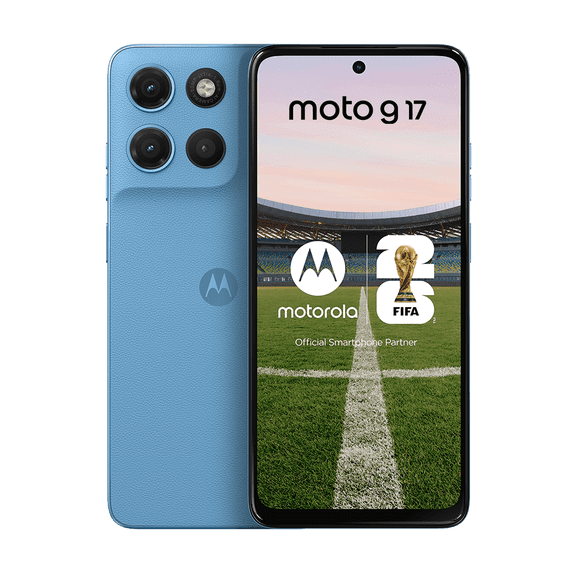 Motorola Moto G17 4G LITE Ai (Compatible with Tmobile Mint Tello & Global) (128GB+4GB) 50MP Sony Cam Dual Sim NFC 6.72" XT2535-2 Latino American Version (Alaskan Blue)