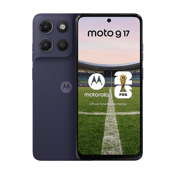 Motorola Moto G17 4G LITE Ai (Compatible with Tmobile Mint Tello & Global) (128GB+4GB) 50MP Sony Cam Dual Sim NFC 6.72" XT2535-2 Latino American Version (Pantone Evening Blue (Blueberry))