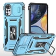 thumbnail image 1 of For Motorola Moto G22 2022 6.5", Hybrid Rugged PC Shell 360°Rotating Holder/Kickstand Camera Slide Car Mount Anti-fall Airbags Military-Grade Shockproof Anti-fingerprint Case,Lightblue, 1 of 7