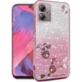 thumbnail image 1 of for Motorola Moto G54 Case Clear Glitter Sparkle Aesthetic Motorola G54 5G Phone Case Silicone Soft Flower Transparent Shockproof Cover Purple Slim (Pink), 1 of 14