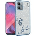 thumbnail image 1 of for Motorola Moto G54 Case Clear Glitter Sparkle Aesthetic Motorola G54 5G Phone Case Silicone Soft Flower Transparent Shockproof Cover Purple Slim (Silver-Blue), 1 of 14