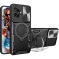 thumbnail image 1 of for Motorola Moto G55 6.49"  Case with Magnetic Ring Kickstand, Rugged Military Grade Shockproof Heavy Duty Case with Slide Camera Lens Cover for Motorola Moto G55 JS-Black, 1 of 9