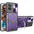 thumbnail image 1 of for Motorola Moto G55 6.49"  Case with Magnetic Ring Kickstand, Rugged Military Grade Shockproof Heavy Duty Case with Slide Camera Lens Cover for Motorola Moto G55 JS-Purple, 1 of 10