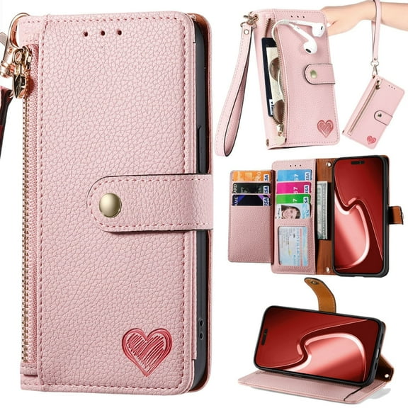 for Motorola Moto G75 Leather Phone Case Wallet Zipper Pocket Cowhide Pattern Folio Flip Cover, RFID Anti-theft Card Holder Cash Slot, Double Magnetic Buckle, Wrist Strap