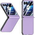 thumbnail image 1 of for Motorola Moto Razr+ 2023 Leather Case with Screen Protector, [Hinge Protection] Premium PU Leather Back Cover Hard PC Bumper Full Coverage Phone Case for Moto Razr Plus 2023 - Purple, 1 of 10