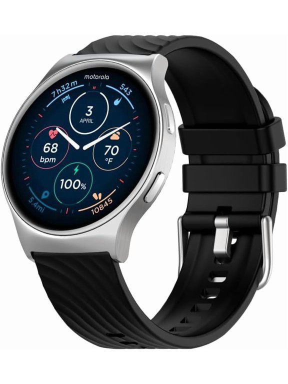 Moto Watch 120 - Premium Bluetooth AMOLED Display Smartwatch - Silver
