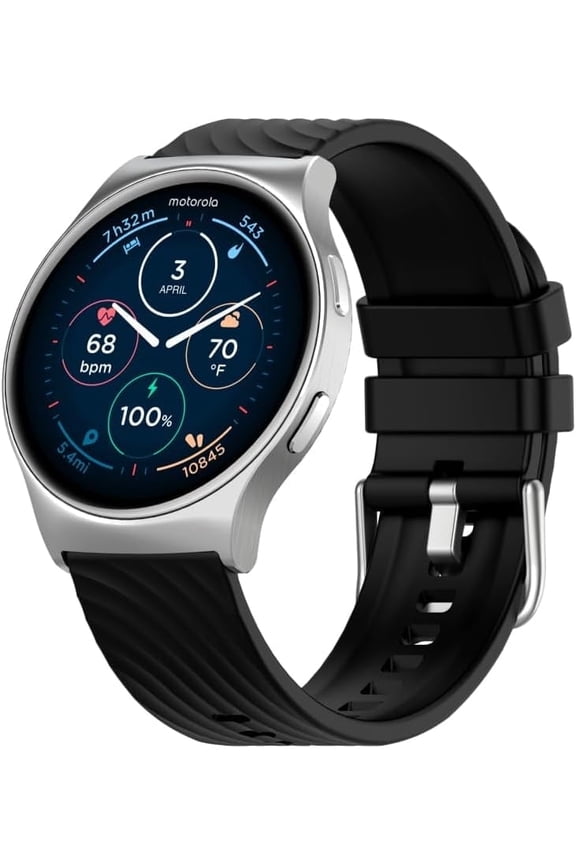 Moto Watch 120 1.43" AMOLED Bluetooth AI Smartwatch, Silver