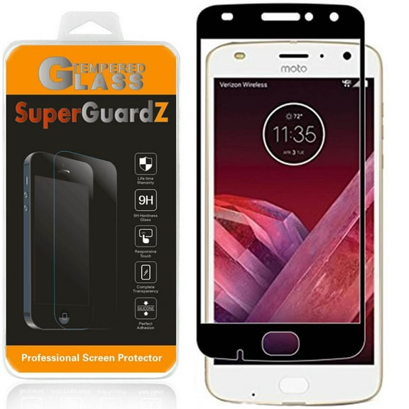 For Motorola Moto Z2 Play / Z Play (2nd Gen) - SuperGuardZ Full Cover Tempered Glass Screen Protector, Edge-To-Edge, 9H, Anti-Scratch, Anti-Bubble, Anti-Fingerprint