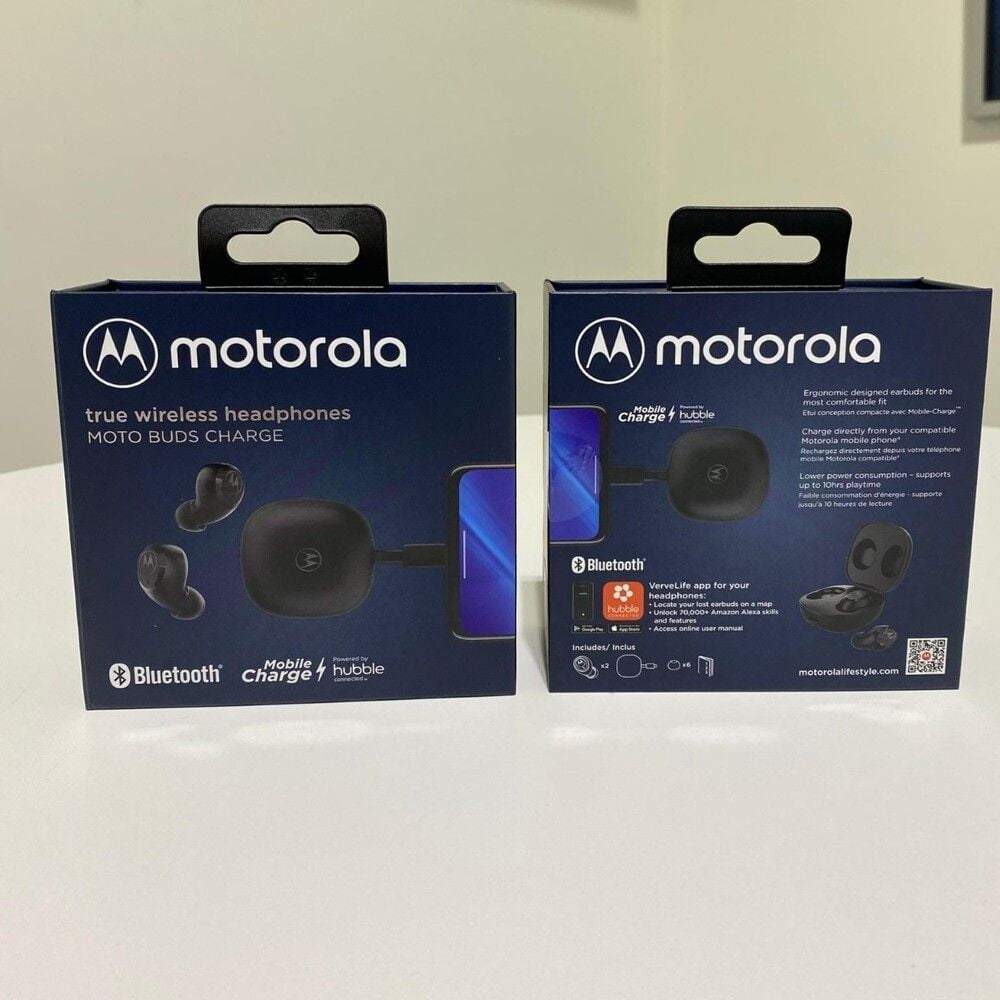  Motorola Moto Buds Charge - True Wireless Bluetooth in-Ear  Headphones - Charging Case, IPX5 Waterproof Cordless Earbuds, Mobile Charge  Capability, Up to 10 Hours Battery Life, Built-in Mic - Black : Electronics