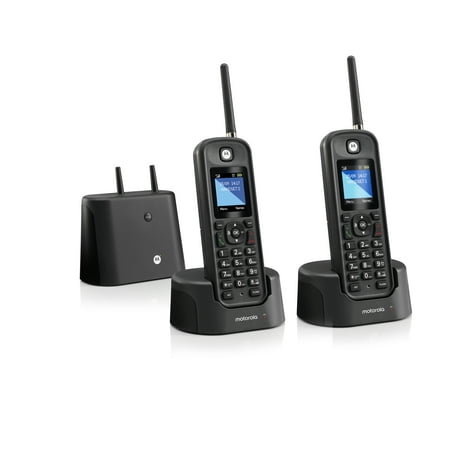Motorola - MOTO-O212 Expandable Cordless Phone System with Digital Answering System - Black